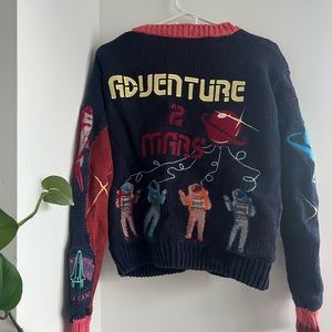 NO! JEANS UNISEX MARS LANDING EMBROIDERED CARDIGAN